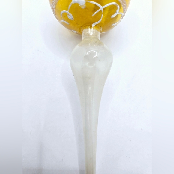 Vintage Glass Tree Topper European Yellow Mica 11" - Picture 6 of 10